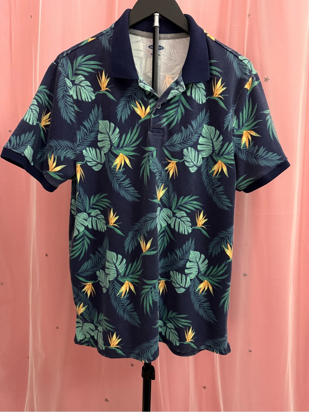 Old Navy Tropical/Hawaiian Print Polo Men’s Size L